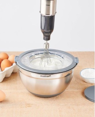 Bol pentru mixare, din otel inoxidabil, cu capac, 20 cm - MASTRAD